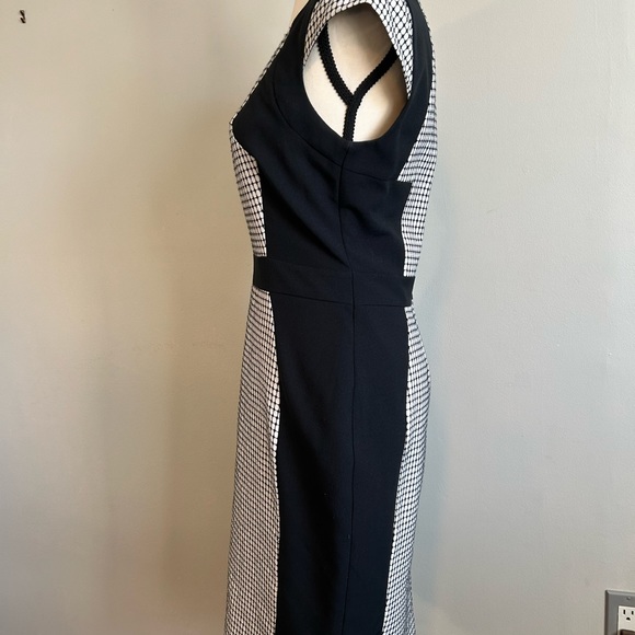 DOROTHY PERKINS Dogtooth Women's Black and White Pencil Dress Size 10 - Picture 4 of 9